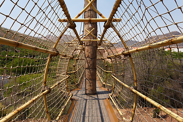 Image showing suspension rope bridge in Sun City South Africa