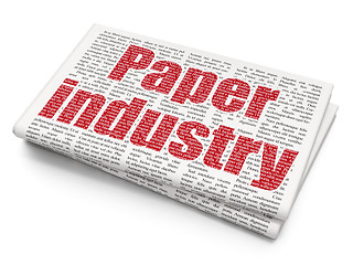 Image showing Manufacuring concept: Paper Industry on Newspaper background