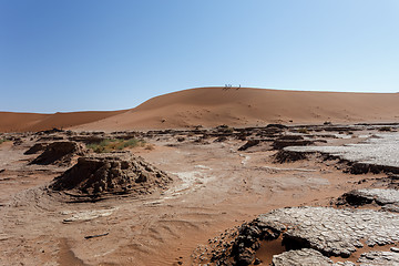 Image showing beautiful sunrise landscape of hidden Dead Vlei