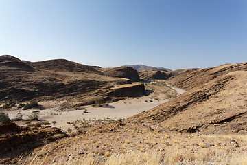 Image showing fantrastic Namibia moonscape landscape