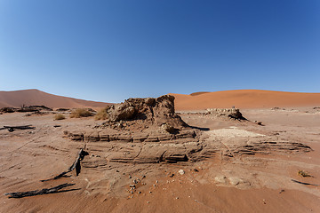 Image showing beautiful sunrise landscape of hidden Dead Vlei