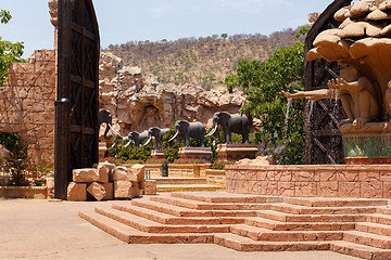 Image showing Gigantic elephant statues on Bridge in famous Lost City