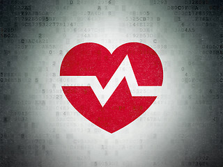 Image showing Healthcare concept: Heart on Digital Paper background