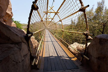 Image showing suspension rope bridge in Sun City South Africa