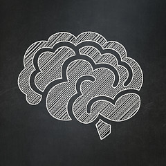 Image showing Medicine concept: Brain on chalkboard background