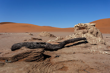 Image showing beautiful sunrise landscape of hidden Dead Vlei