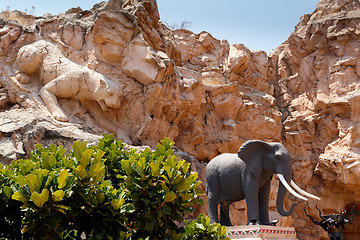 Image showing Gigantic elephant statues on Bridge in famous Lost City