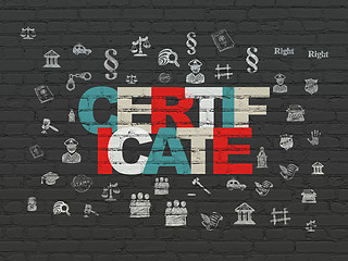Image showing Law concept: Certificate on wall background