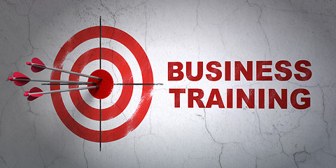 Image showing Education concept: target and Business Training on wall background