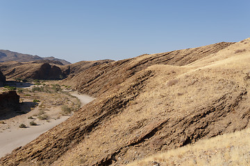 Image showing fantrastic Namibia moonscape landscape