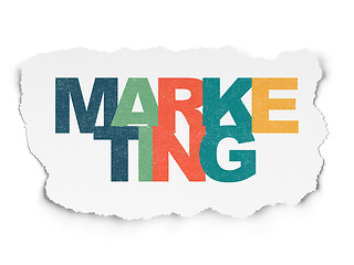 Image showing Advertising concept: Marketing on Torn Paper background