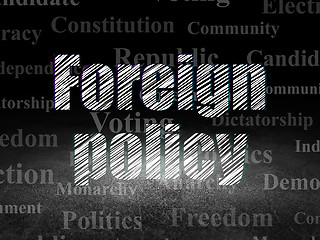 Image showing Politics concept: Foreign Policy in grunge dark room