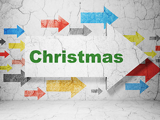 Image showing Holiday concept: arrow with Christmas on grunge wall background