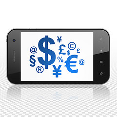 Image showing News concept: Smartphone with Finance Symbol on display