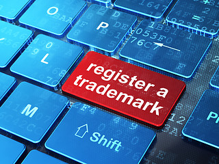 Image showing Law concept: Register A Trademark on computer keyboard background