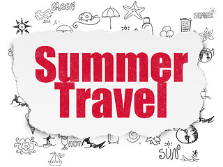 Image showing Tourism concept: Summer Travel on Torn Paper background