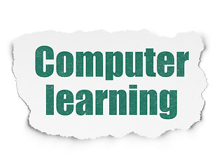 Image showing Education concept: Computer Learning on Torn Paper background