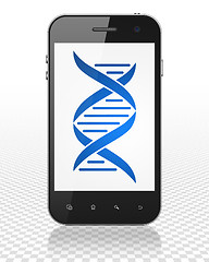 Image showing Science concept: Smartphone with DNA on display