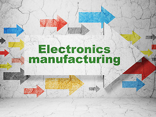 Image showing Manufacuring concept: arrow with Electronics Manufacturing on grunge wall background