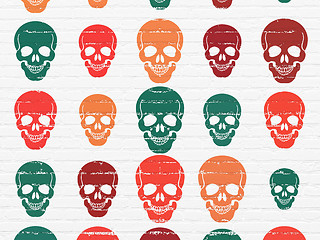 Image showing Health concept: Scull icons on wall background