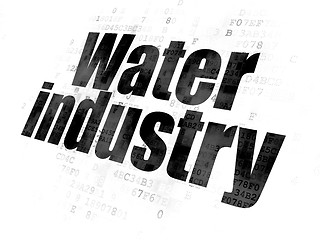 Image showing Manufacuring concept: Water Industry on Digital background