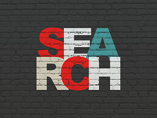 Image showing Web development concept: Search on wall background
