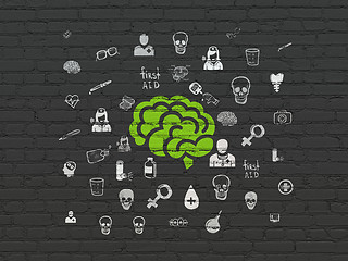 Image showing Medicine concept: Brain on wall background