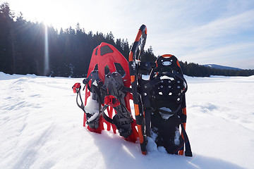 Image showing winter snowshoes