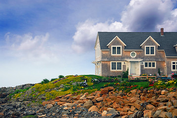 Image showing House on ocean shore