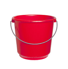 Image showing Single red bucket isolated