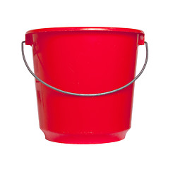 Image showing Single red bucket isolated