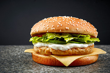 Image showing fresh chicken burger