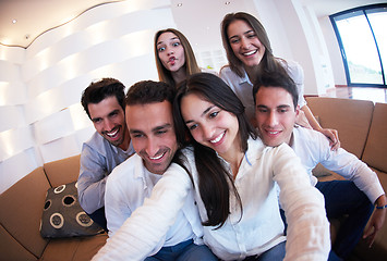 Image showing group of friends taking selfie