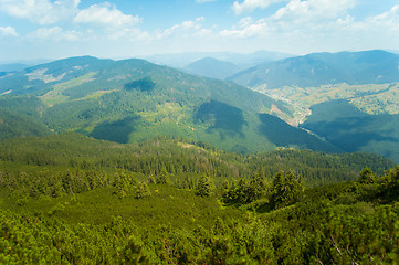 Image showing Beautiful meadows on  mountains