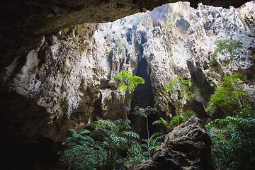 Image showing Sunl light in the cave at Thailand