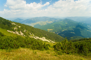 Image showing Beautiful meadows on  mountains