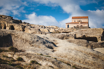 Image showing Ancient Orthodox Church in antique cave city Uplistsikhe, Georgia