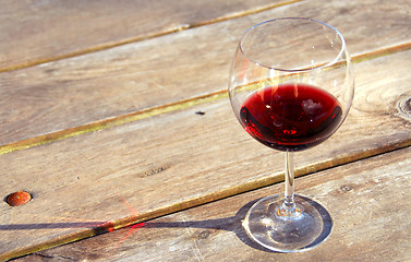 Image showing Glass of red wine