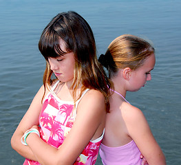 Image showing Two girls pouting