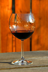 Image showing Glass of red wine