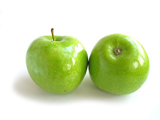 Image showing Green apple white