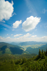 Image showing Beautiful meadows on  mountains