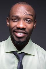 Image showing portrait of handsome young black african smiling man