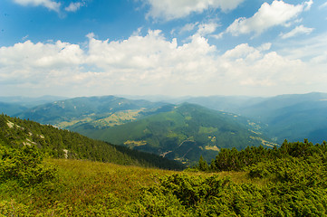 Image showing Beautiful meadows on  mountains