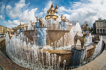 Image showing Kutaisi, Georgia -March 30, 2014: Fountain on the central square 