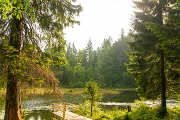 Image showing Beautiful lake in  mountains