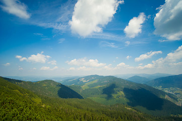 Image showing Beautiful meadows on  mountains