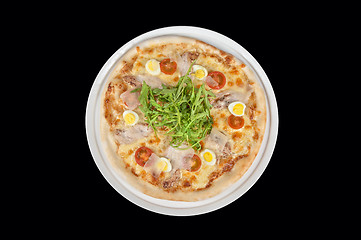 Image showing pizza on black