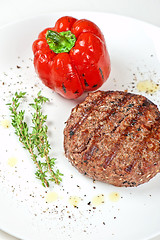 Image showing beef steak at plate