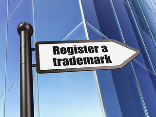 Image showing Law concept: sign Register A Trademark on Building background